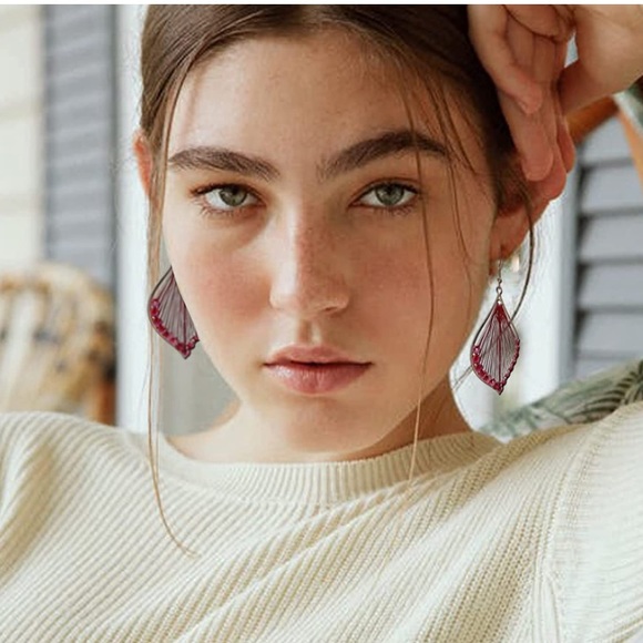 ✨3 for$33✨ NWT Bohemian Woven Earrings ✨Hand Crafted ✨Artisan✨ - Picture 6 of 7